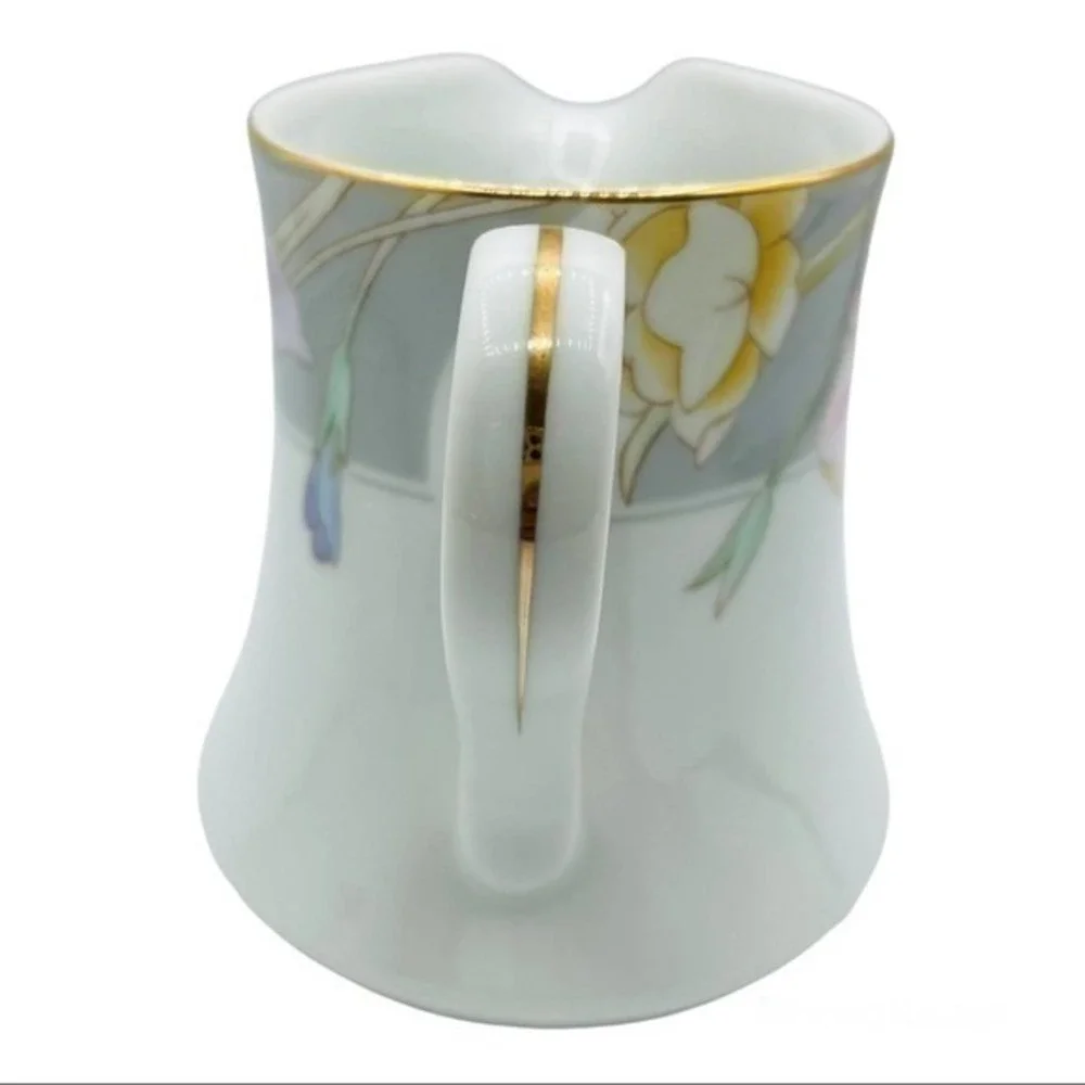 MIKASA Creamer - CHARISMA GRAY | Size 10 oz | Porcelain White Floral